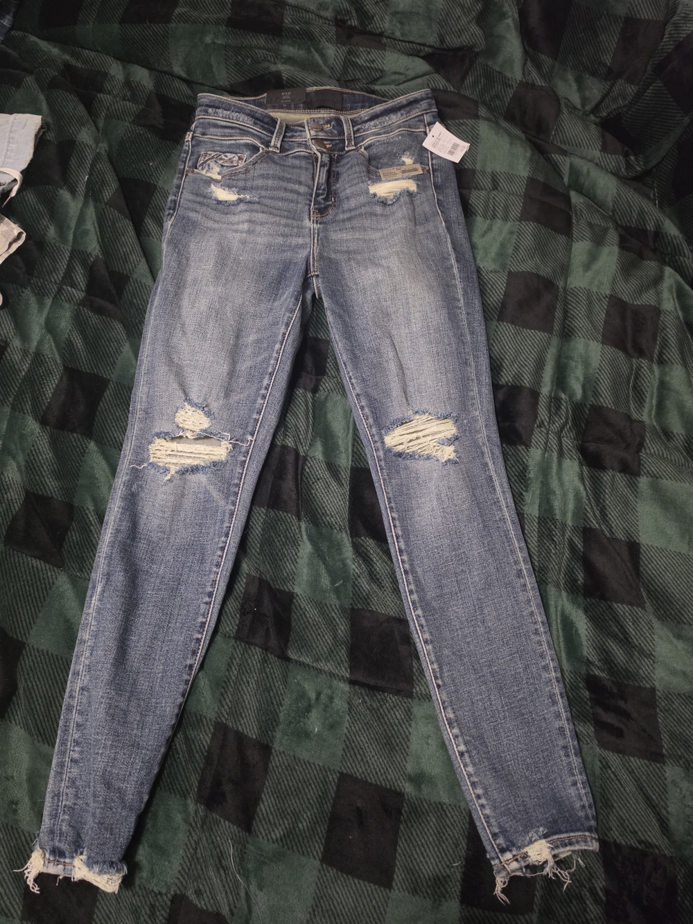 Buckle Black 35 Womens Distressed Blue Skinny Jeans